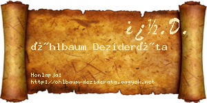 Öhlbaum Dezideráta névjegykártya
